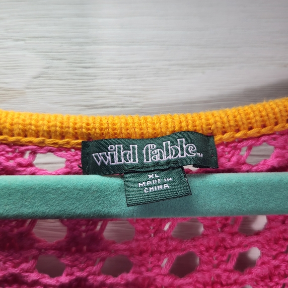 Cotton Sweater Open Weave Knit Sweater Colorful Stripe Top Beachy BOHO - Picture 3 of 6